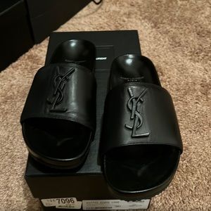 YSL Leather Slides